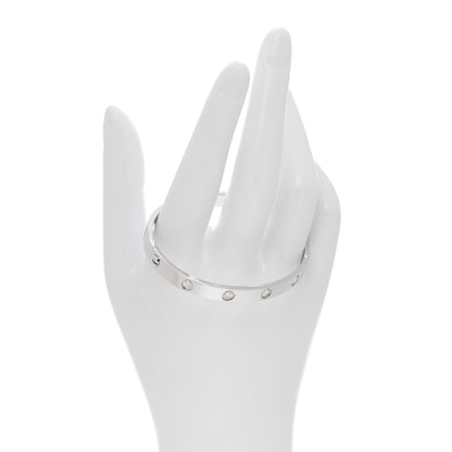 Cartier 18K White Gold 10 Diamond LOVE Bracelet 17 2 of 10