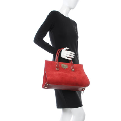 Jimmy Choo Suede Riley Tote Red 2 of 15