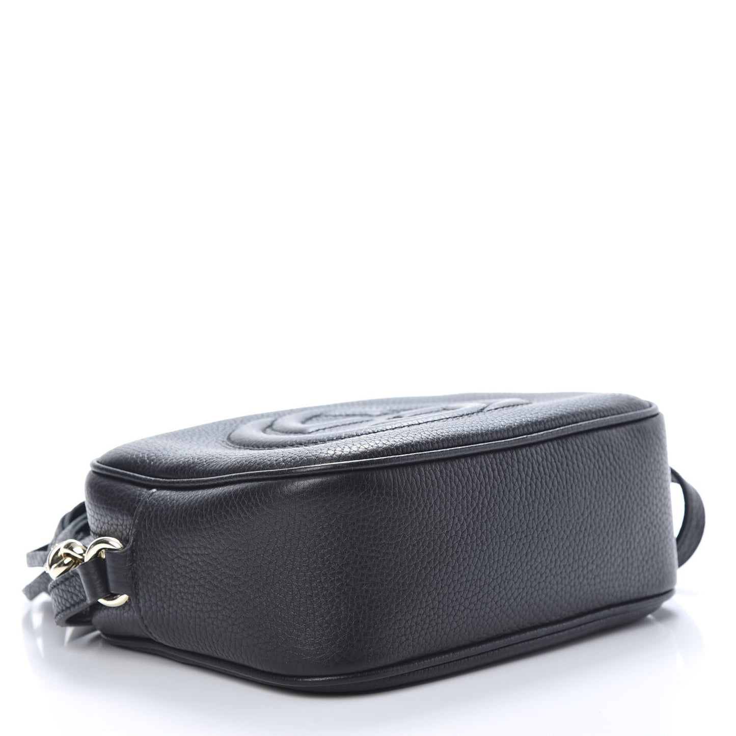 Pebbled Calfskin Small Soho Disco Bag Black