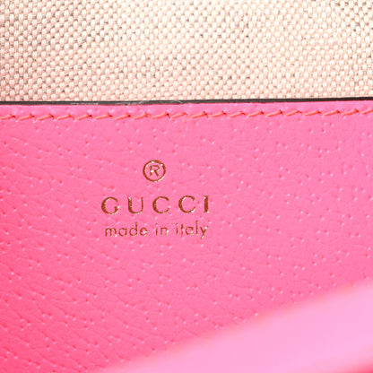 Gucci GG Supreme Monogram Textured Dollar Calfskin Web Ophidia Small Crossbody Bag Beige Ebony Fuchsia 6 of 10