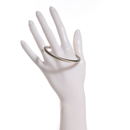 David Yurman Sterling Silver 14K Yellow Gold Blue Topaz 5mm Cable Classics Petite Color Bracelet 3 of 7