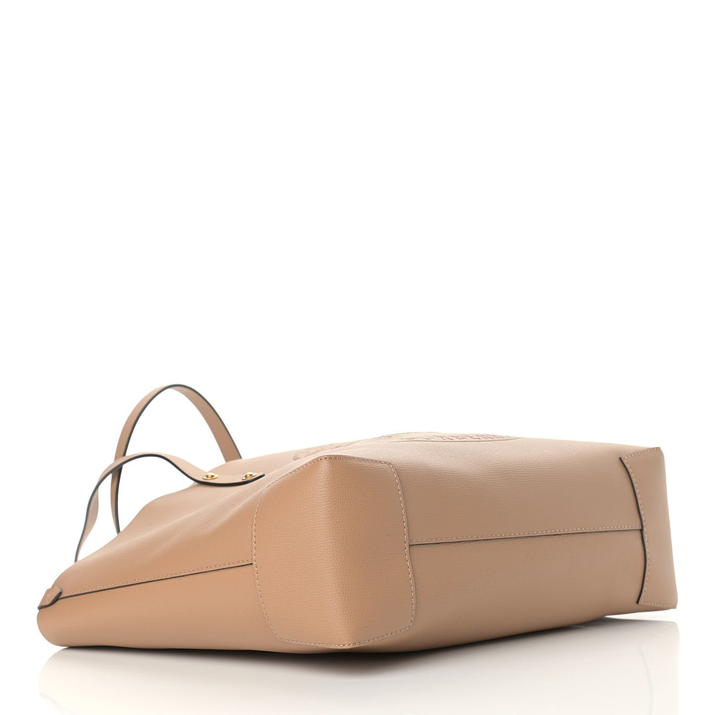 Calfskin Crest Embossed Small Tote Light Camel