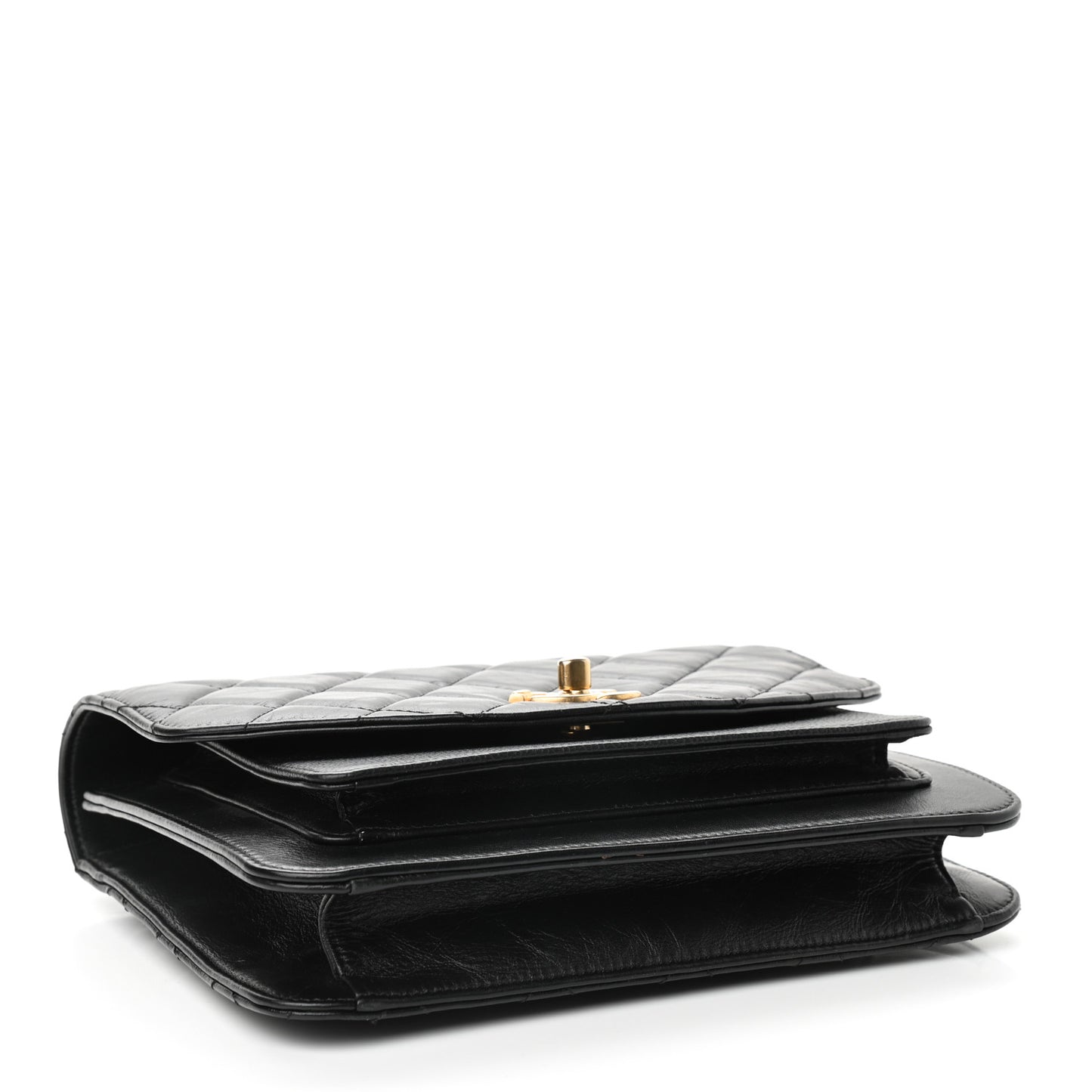 Calfskin Caviar Quilted Chain Handle Flap Black