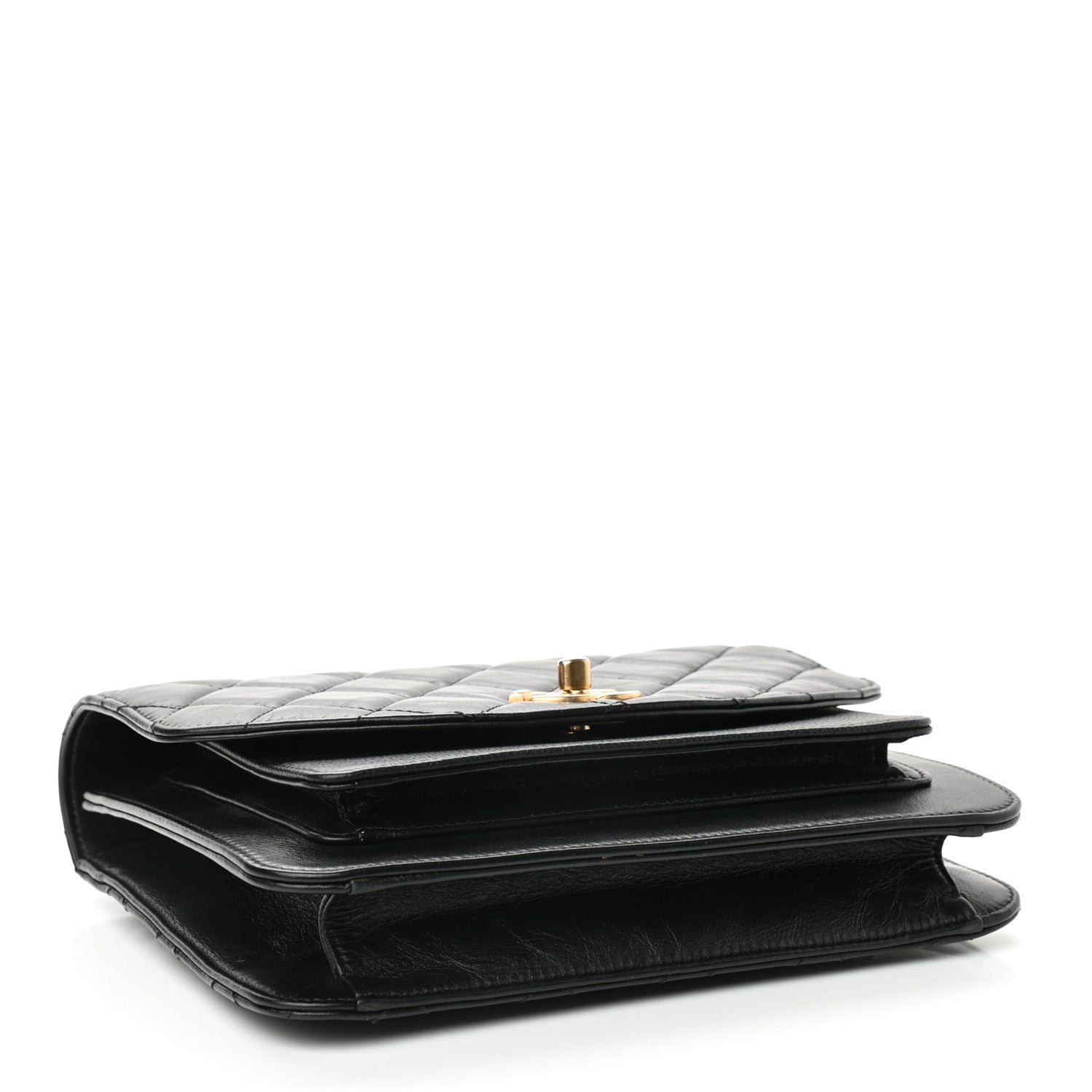 Chanel Calfskin Caviar Quilted Chain Handle Flap Black 3 of 12