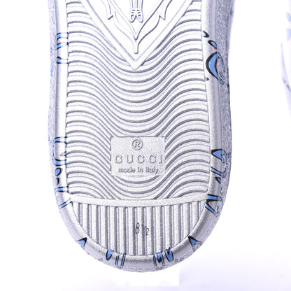 Gucci Miro Rubber Wax GucciGhost Print Mens New Ace Sneakers 8.5 Silver 8 of 10