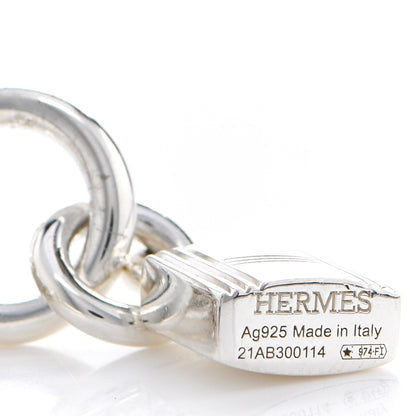 Hermes Sterling Silver Cadenas Kelly Lock Pendant Necklace 4 of 5