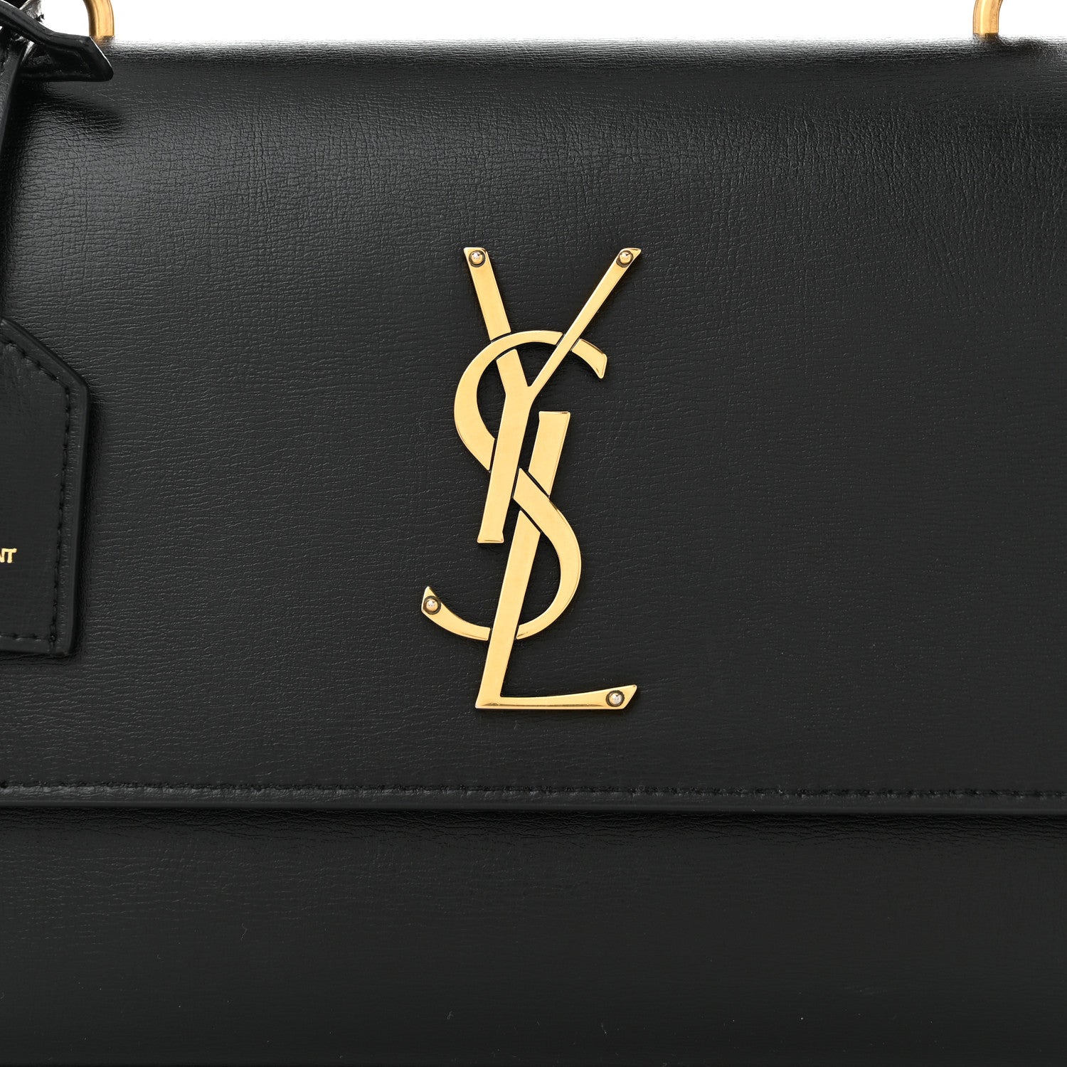 Saint Laurent Smooth Calfskin Medium Monogram Sunset Satchel Black 8 of 10