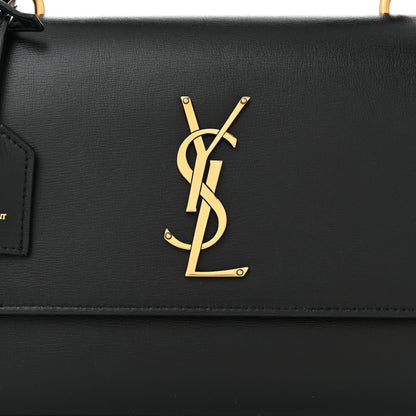 Saint Laurent Smooth Calfskin Medium Monogram Sunset Satchel Black 8 of 10