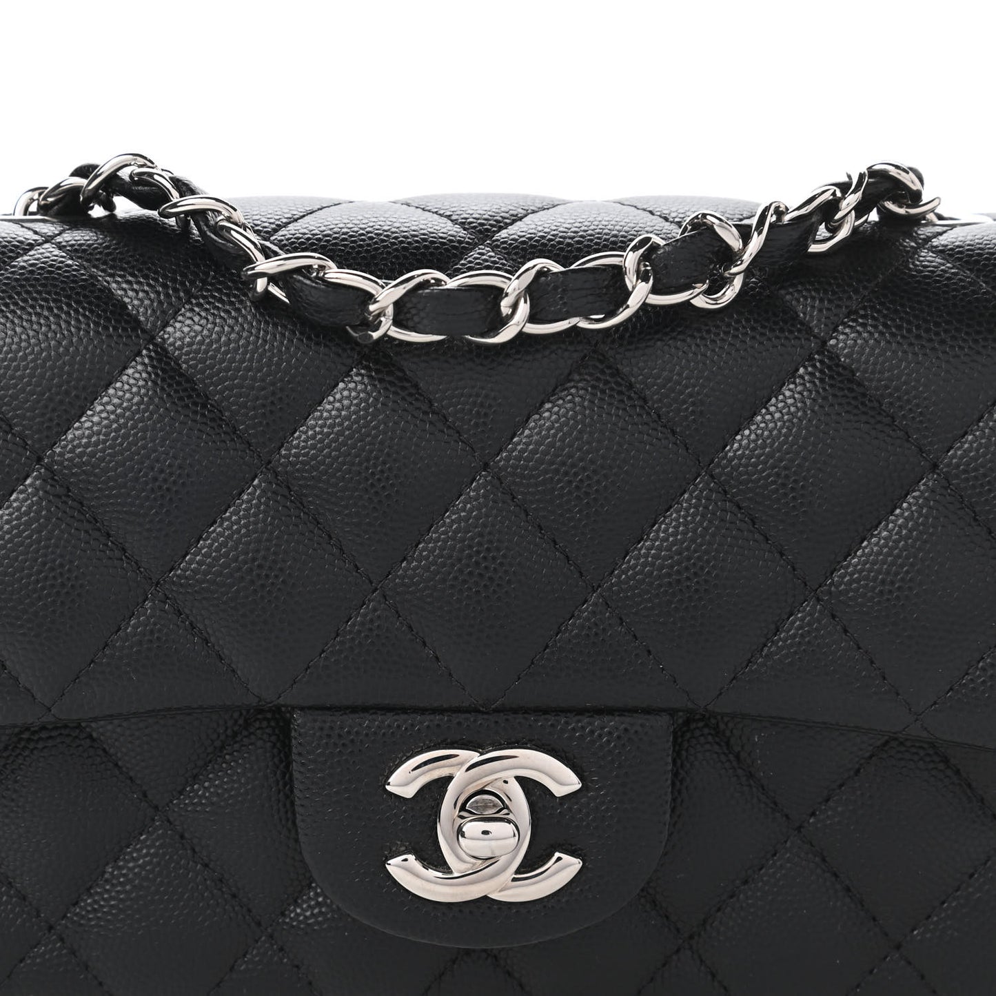 Caviar Quilted Mini Rectangular Flap Black