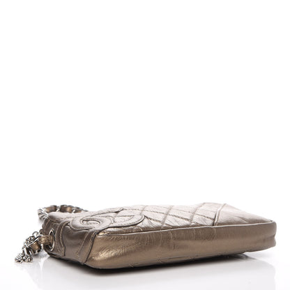 Chanel Metallic Aged Calfskin Quilted Cotton Club Pochette Bronze 4 of 12