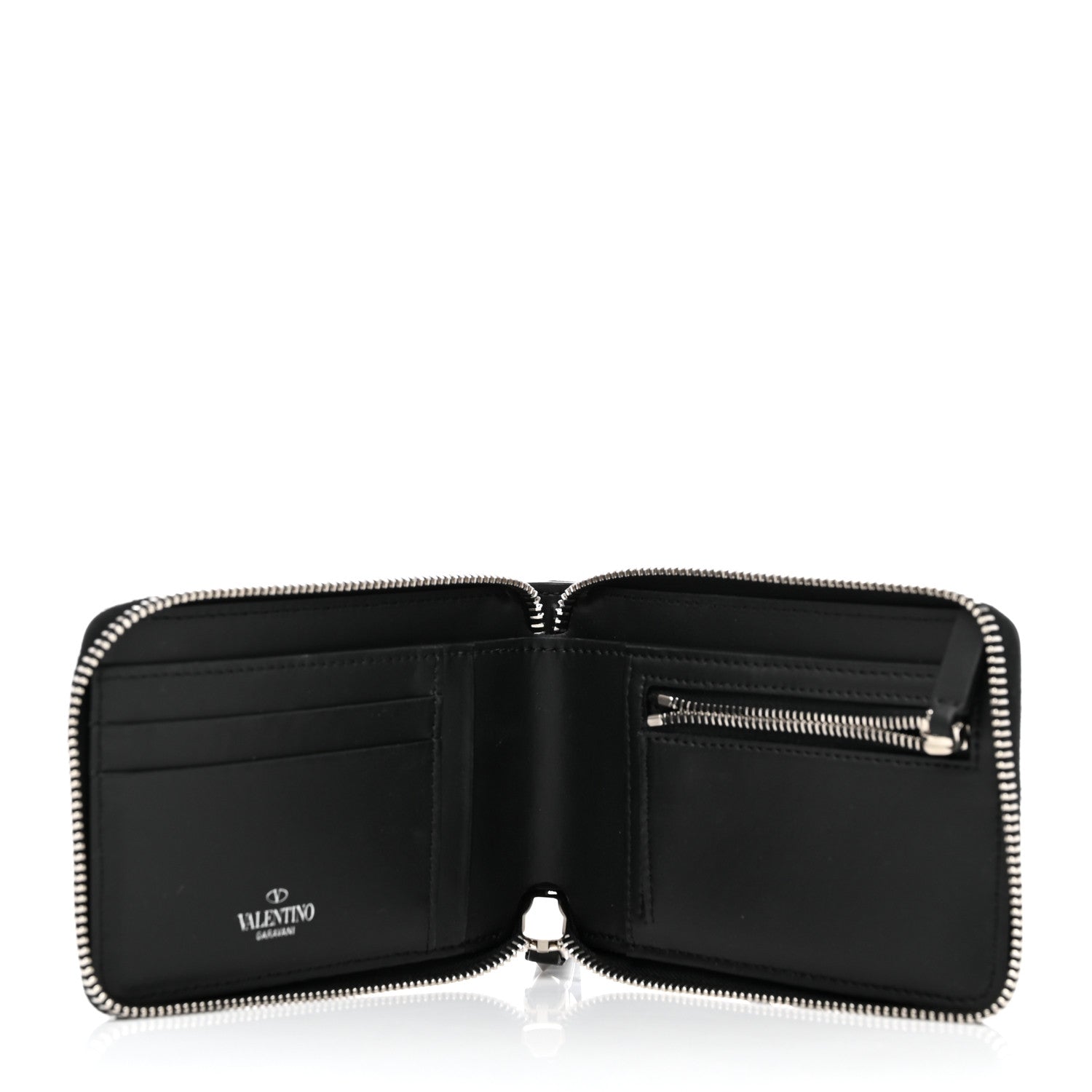 Valentino Garavani Calfskin VLTN Neck Strap Wallet Black 6 of 8