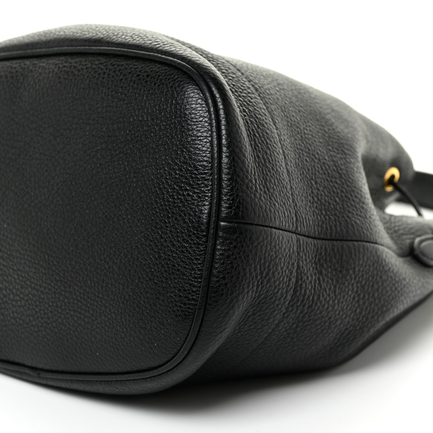 Prada Vitello Daino Drawstring Bucket Black 9 of 10