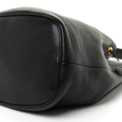Prada Vitello Daino Drawstring Bucket Black 9 of 10