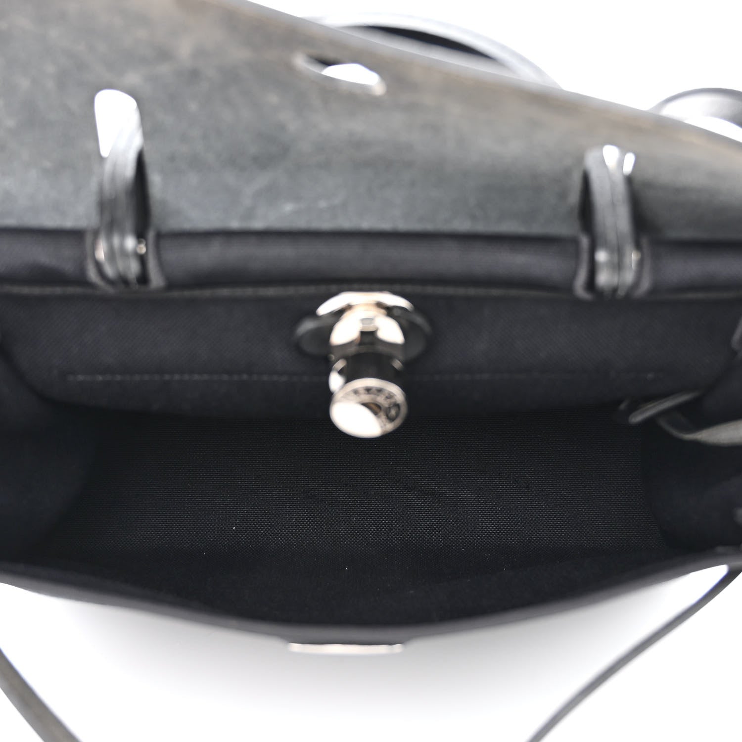 Hermes Military Toile Vache Hunter Herbag Zip PM 31 Black 6 of 13