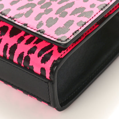 Saint Laurent SAINT LAURENT Calfskin Leopard Small Monogram Kate Satchel Pink Black 8 of 8