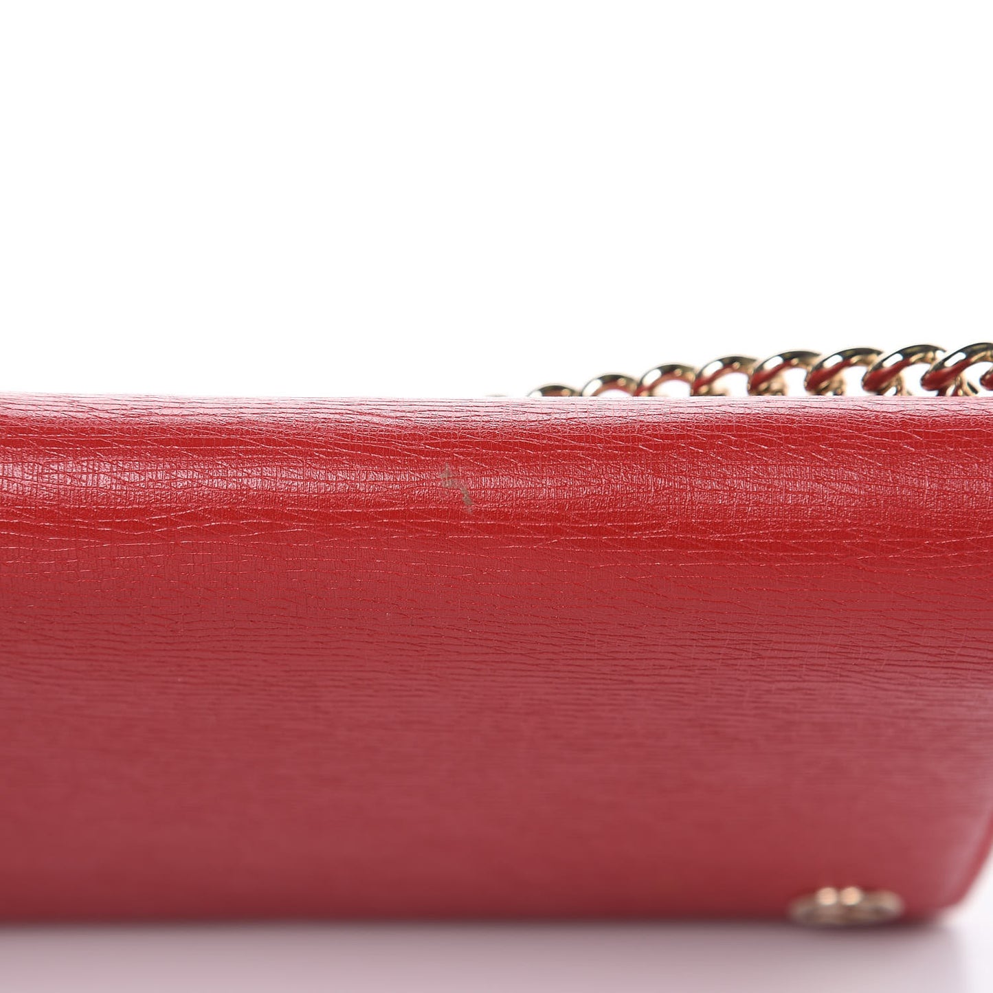 Textured Calfskin Medium Betty Chain Wallet Tabasco Red