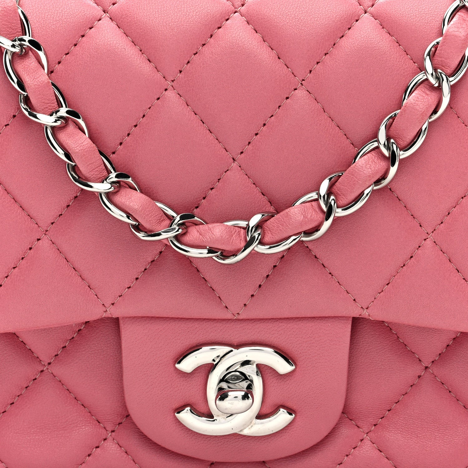 Chanel Lambskin Quilted Mini Square Flap Pink 8 of 10