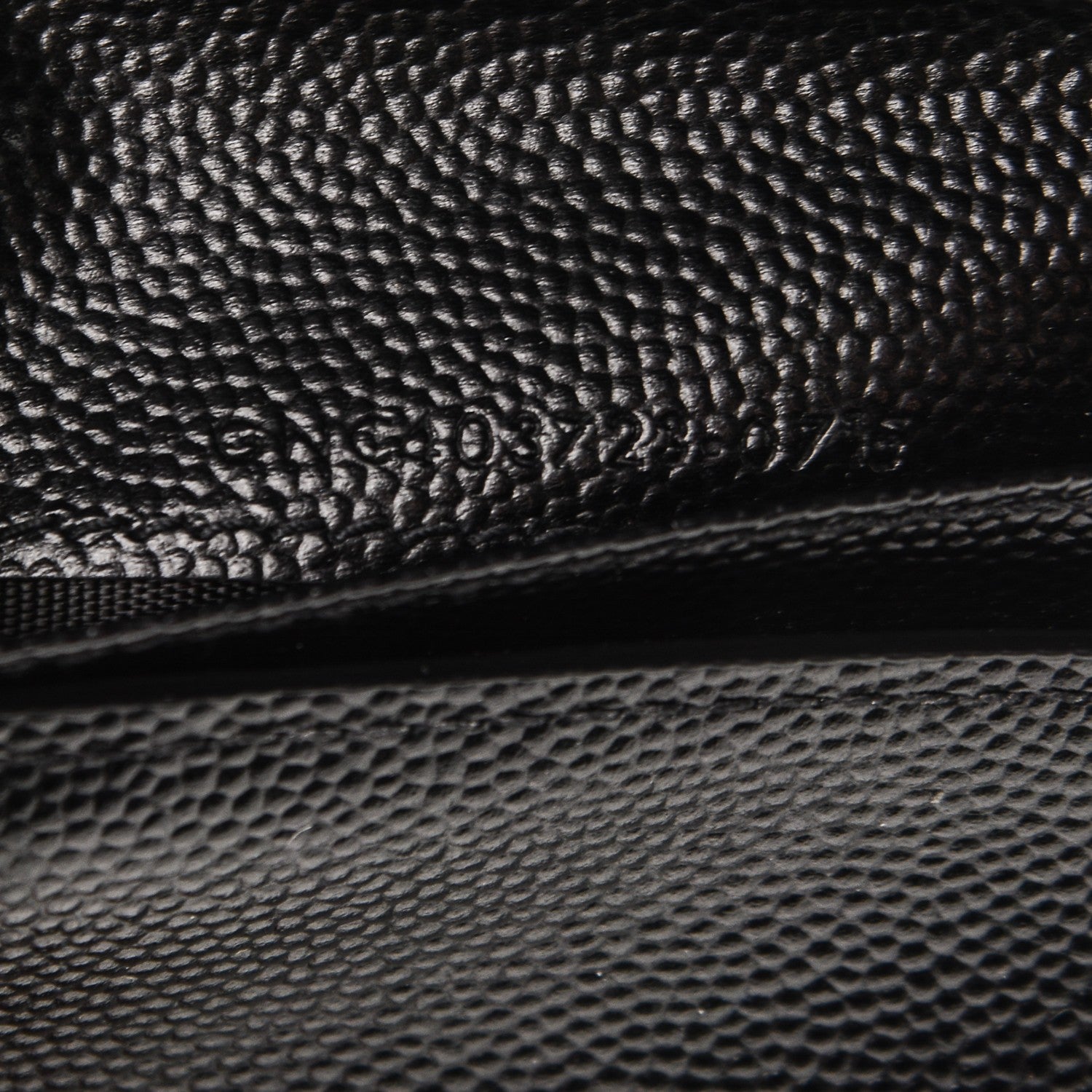 Saint Laurent Grain De Poudre Matelasse Chevron Monogram Compact Zip Around Wallet Black 7 of 7
