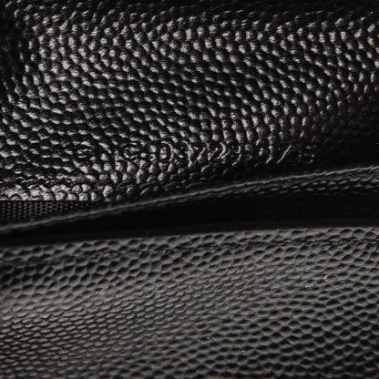 Saint Laurent Grain De Poudre Matelasse Chevron Monogram Compact Zip Around Wallet Black 7 of 7