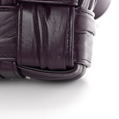 Bottega Veneta Calfskin Intreccio Plisse Cassette Crossbody Bag Dark Mystic 10 of 12
