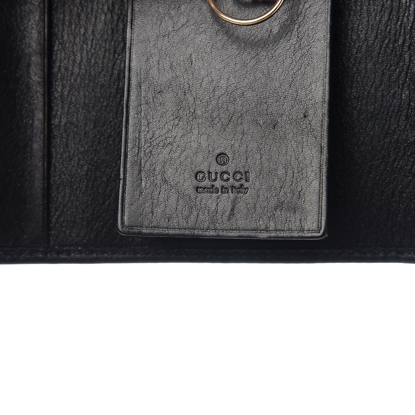 Calfskin Britt 6 Key Holder Case Black