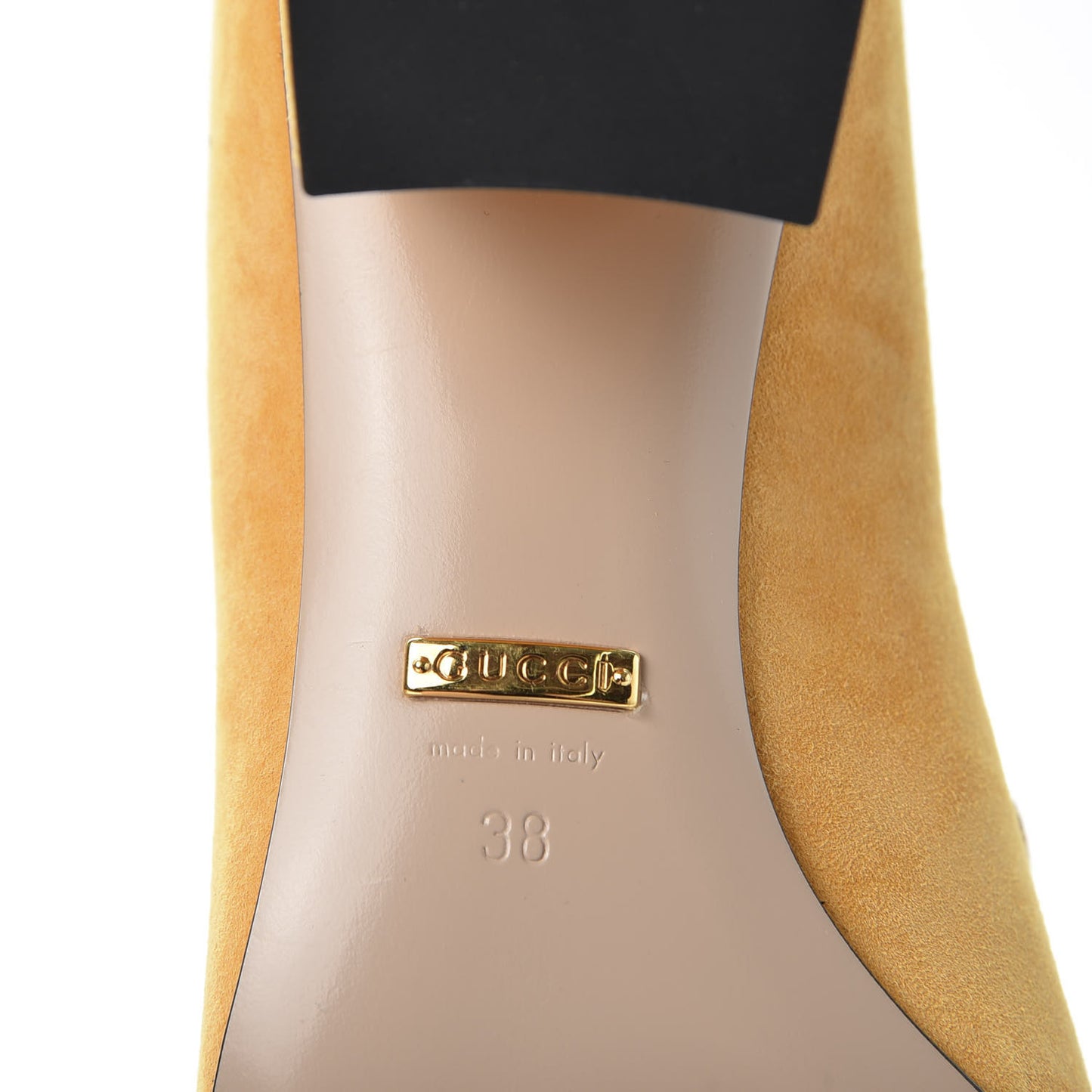 Kid Scamosciato GG Marmont Fringe 50mm Loafer Pumps 38 Crystal Copper