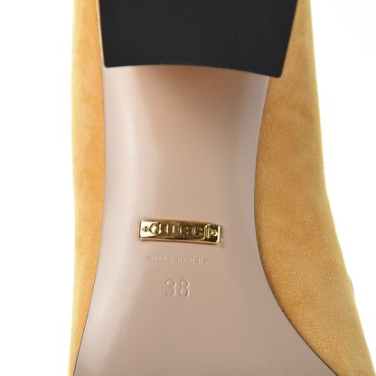 Gucci Kid Scamosciato GG Marmont Fringe 50mm Loafer Pumps 38 Crystal Copper 8 of 10