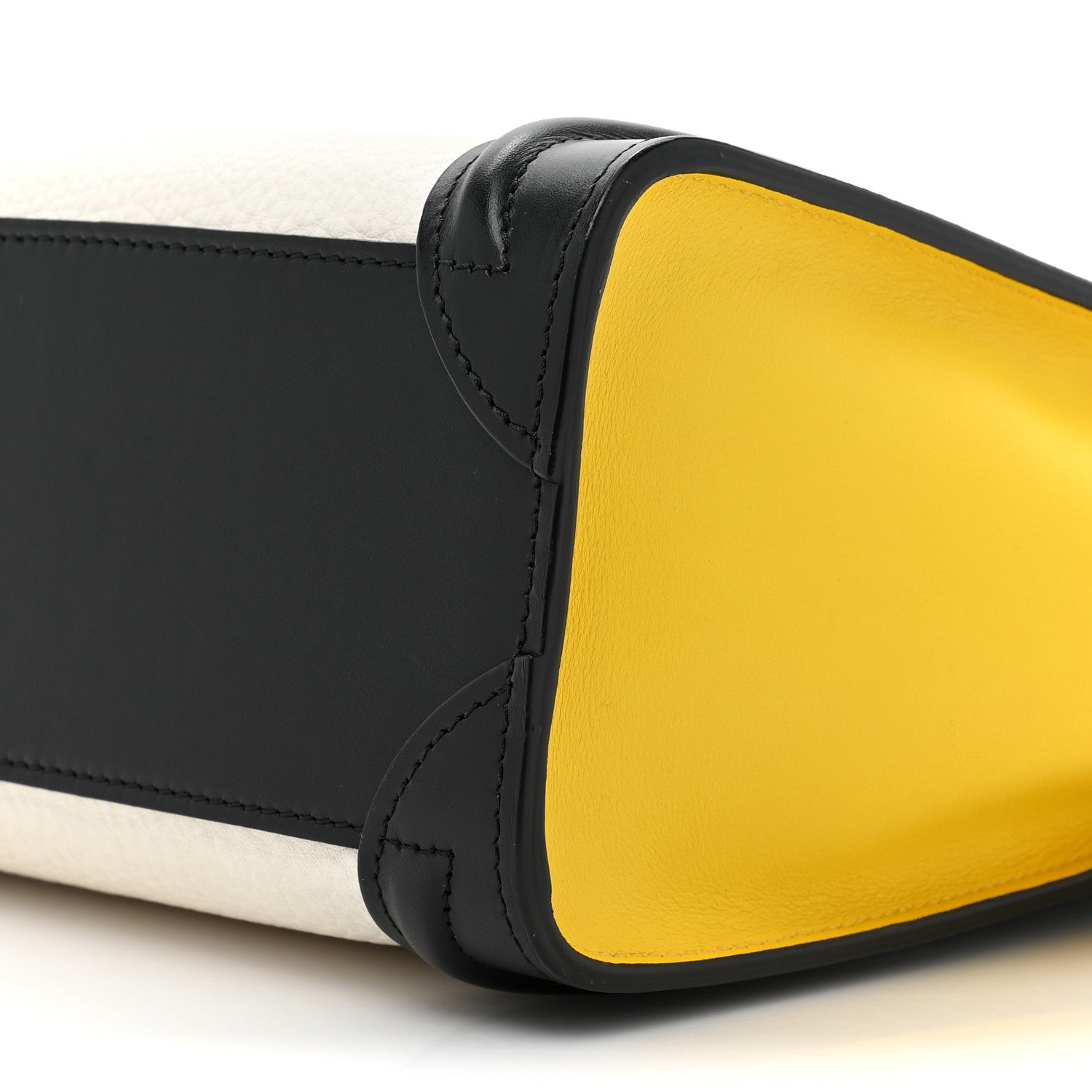 Celine Elephant Calfskin Nano Tri-Color Luggage Yellow 7 of 10