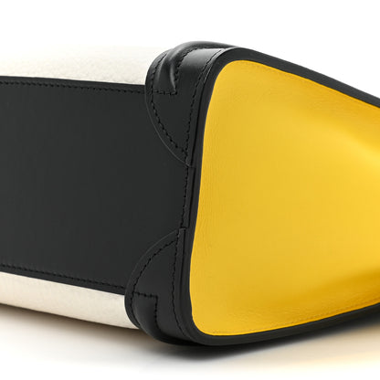 Celine Elephant Calfskin Nano Tri-Color Luggage Yellow 7 of 10