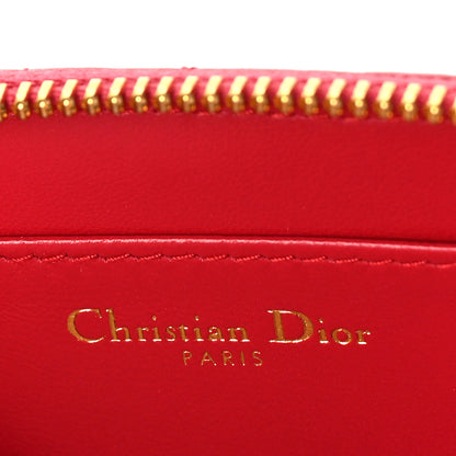 Christian Dior Lambskin Cannage Mini Caro Zipped Pouch Raspberry 6 of 8