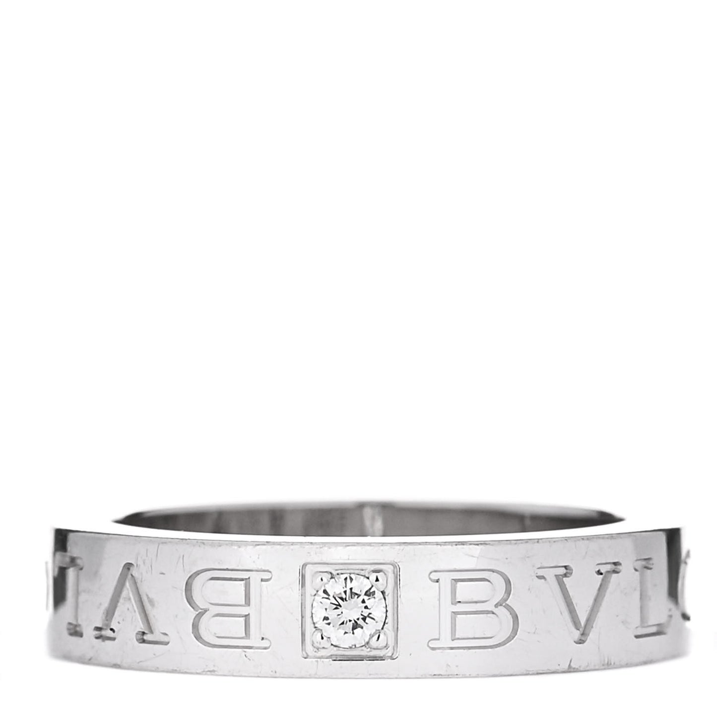 18K White Gold Diamond B.Zero1 Essential Band Ring 49 4.75
