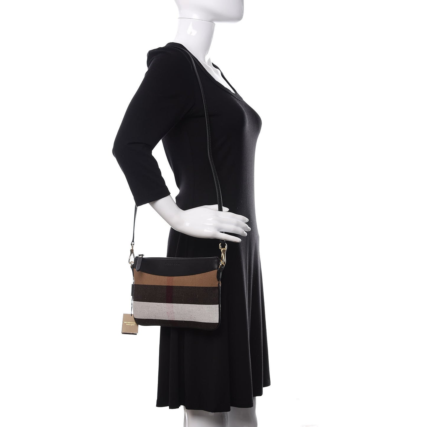 Mega Check Peyton Crossbody Clutch Bag Black