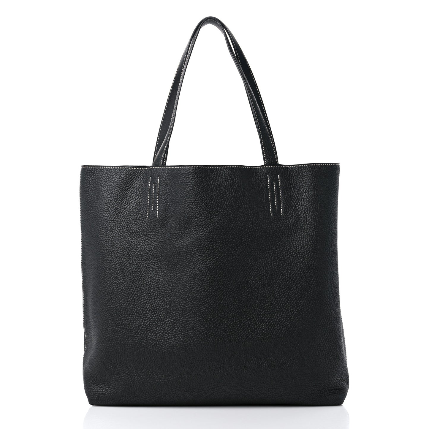 Veau Sikkim Taurillon Clemence Double Sens 36 Reversible Tote Black Graphite
