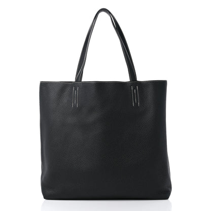 Hermes Veau Sikkim Taurillon Clemence Double Sens 36 Reversible Tote Black Graphite 10 of 14