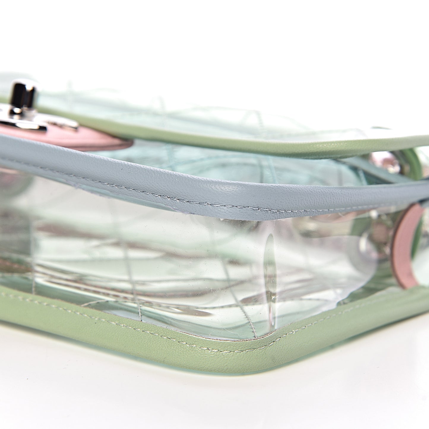 Lambskin PVC Quilted Mini Coco Splash Flap Blue Green