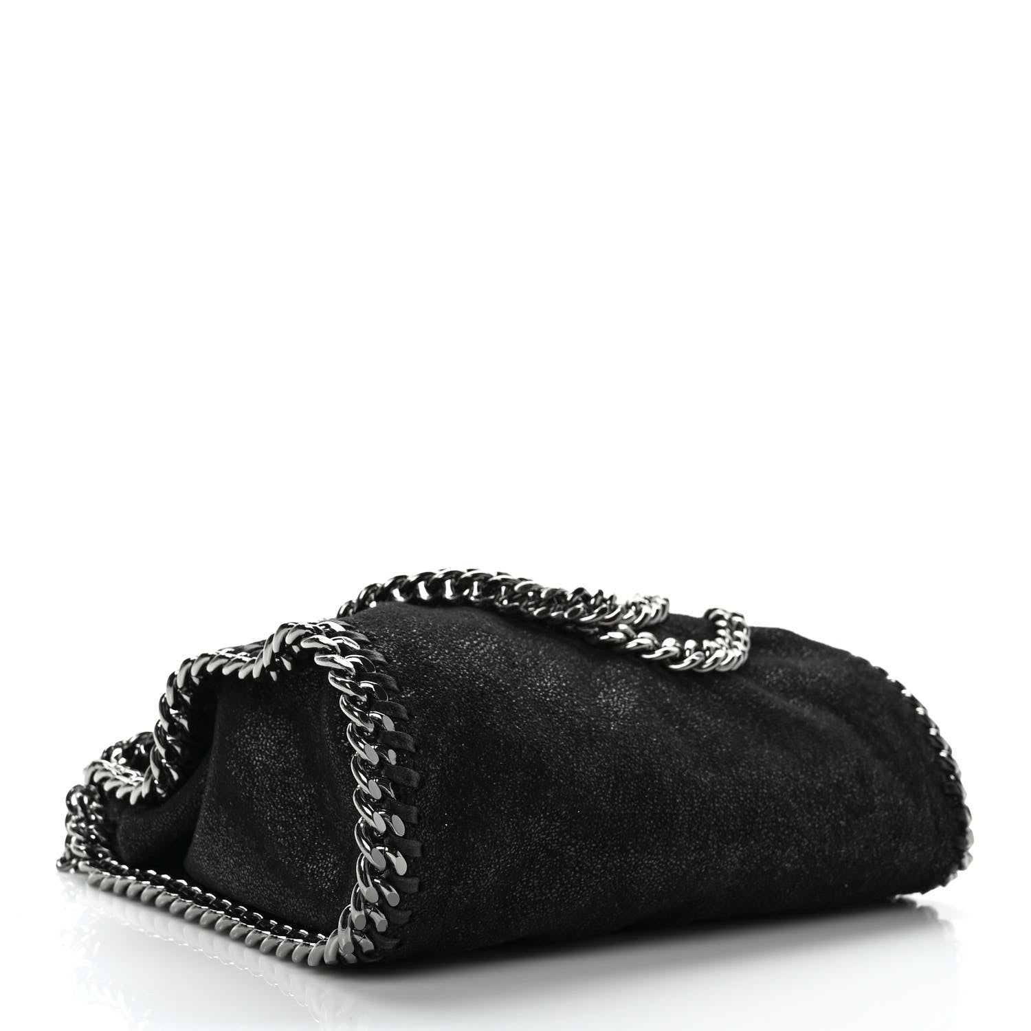 Stella McCartney Shaggy Deer Mini Falabella Fold Over Tote Black 4 of 8