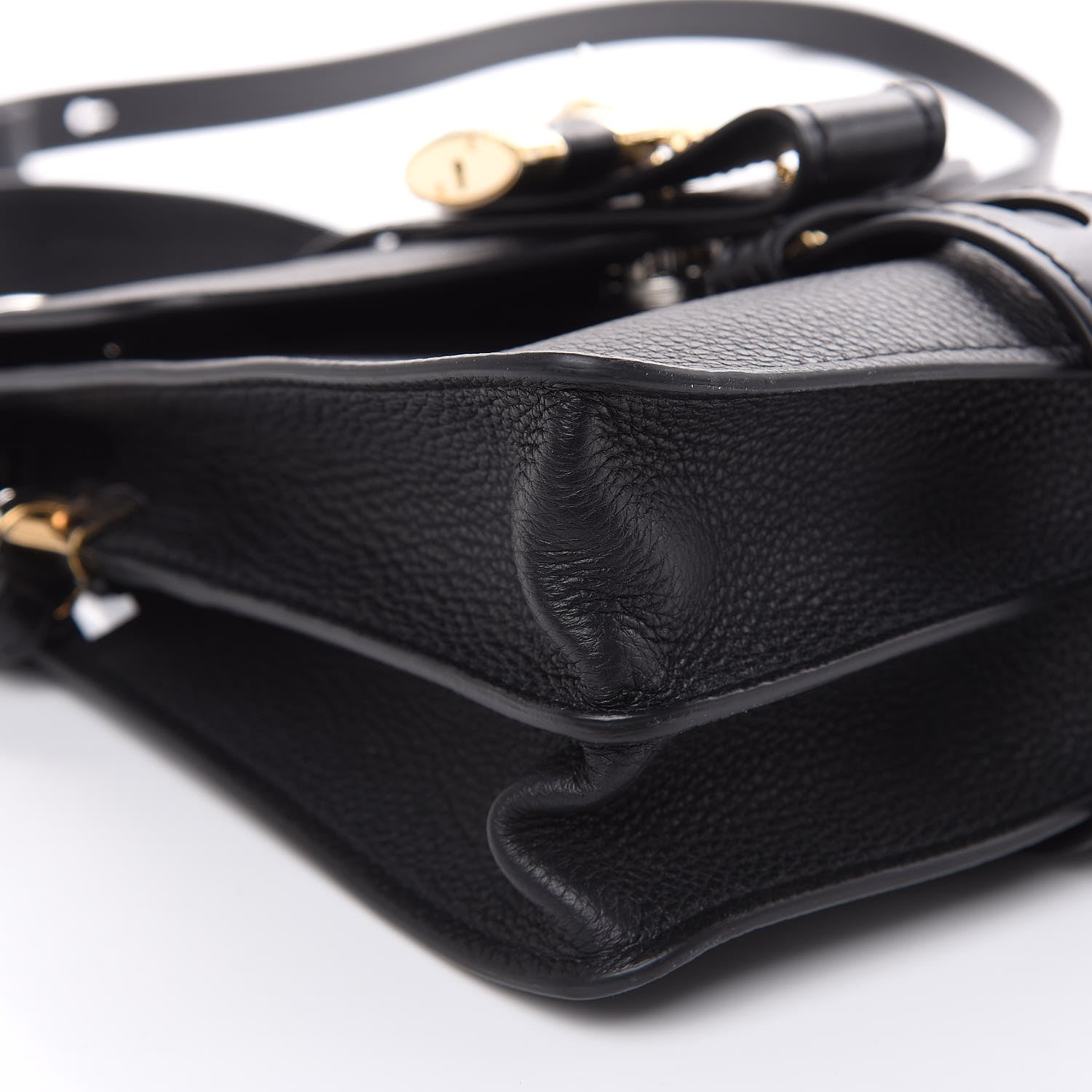 Chloe Shiny Grained Calfskin Small Aby Day Shoulder Bag Black 7 of 8