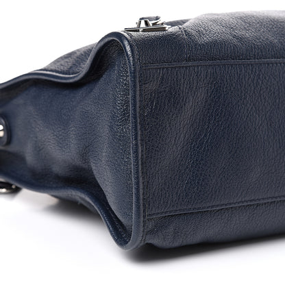 Balenciaga Chevre Silver Metallic Edge Hardware City Bleu Nuit Dark Sea 8 of 10