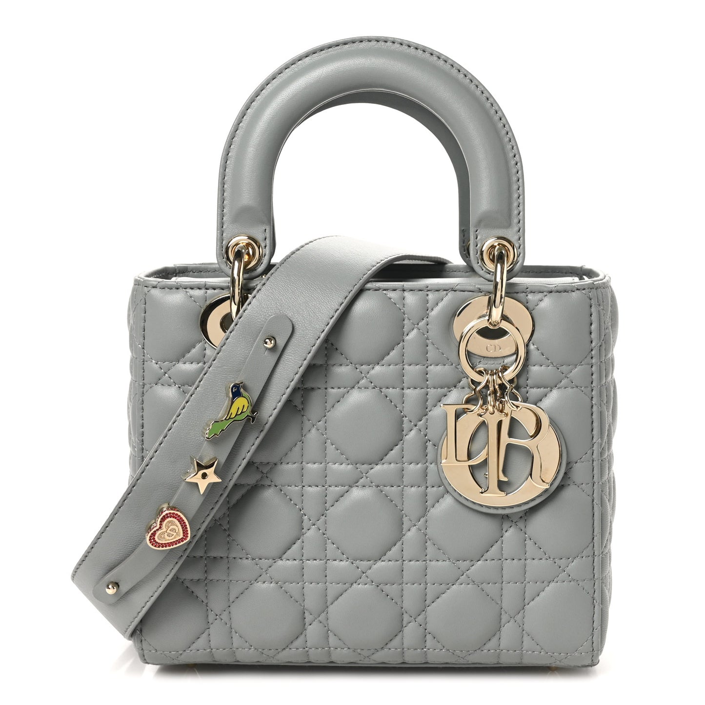 Lambskin Cannage Small My ABCDior Lady Dior Grey