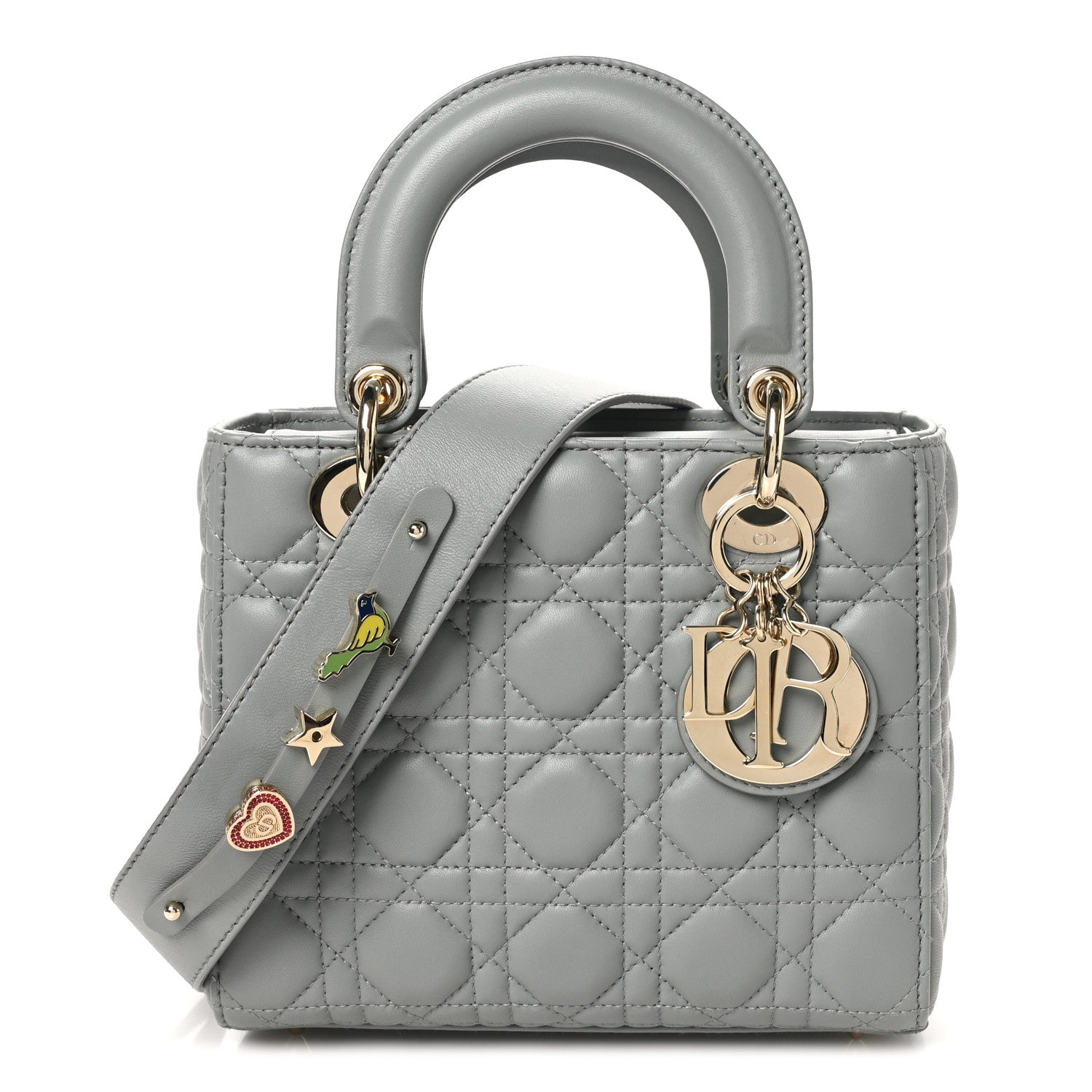 Christian Dior Lambskin Cannage Small My ABCDior Lady Dior Grey 1 of 9