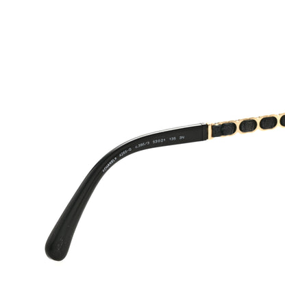 Chanel Metal Calfskin Round Chain Sunglasses 4265-Q Black 5 of 7
