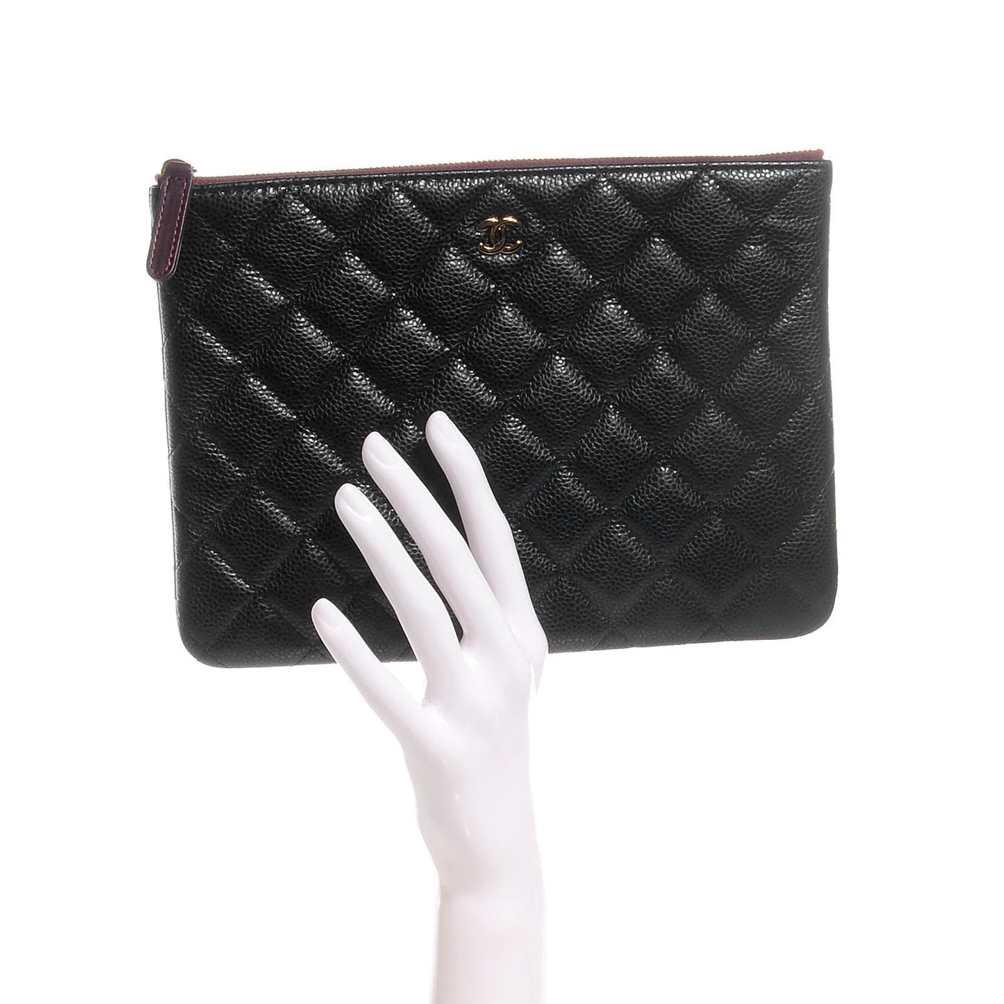 Caviar Quilted Medium Cosmetic Case Black