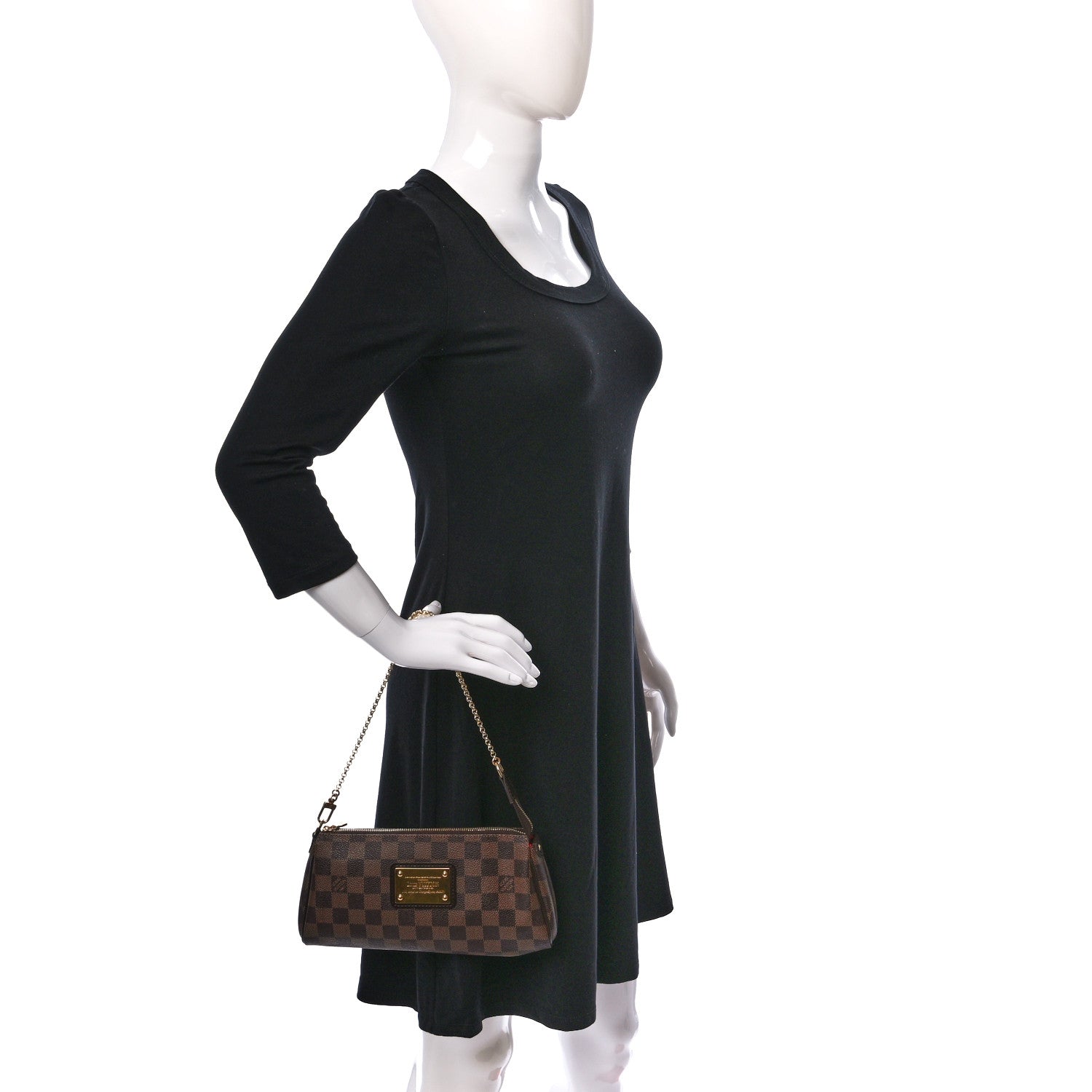 Louis Vuitton Damier Ebene Eva Clutch 2 of 8