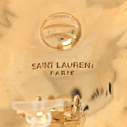 Saint Laurent Metal Crystal Radiating Sun Clip On Earrings Gold 3 of 3