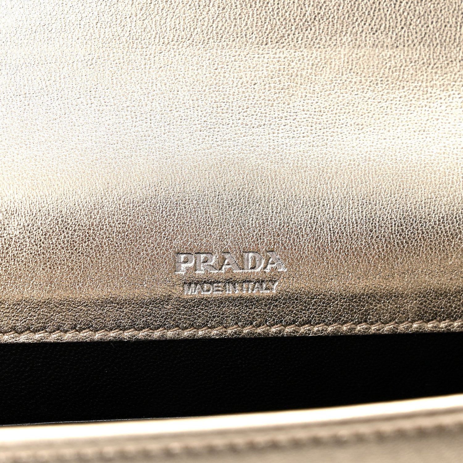 Prada Metallic Nappa Impunture Small Diagramme Crossbody Bag Gold 6 of 9