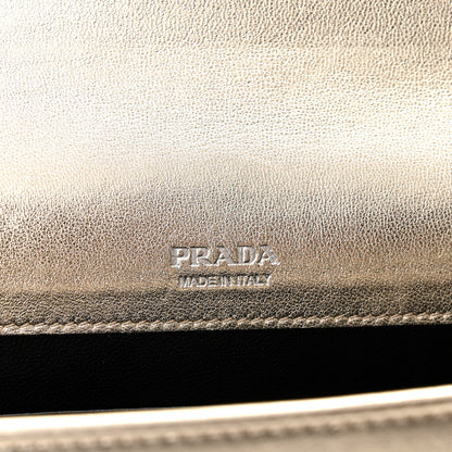 Prada Metallic Nappa Impunture Small Diagramme Crossbody Bag Gold 6 of 9