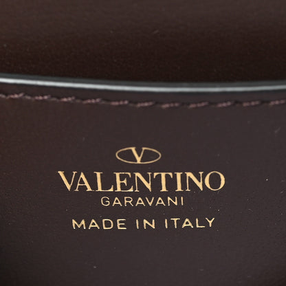 Valentino Garavani Raffia One Stud Chain Clutch Dark Brown 6 of 8