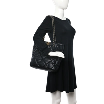 Chanel Lambskin Quilted Chanel 19 Shopping Bag Black 2 of 13