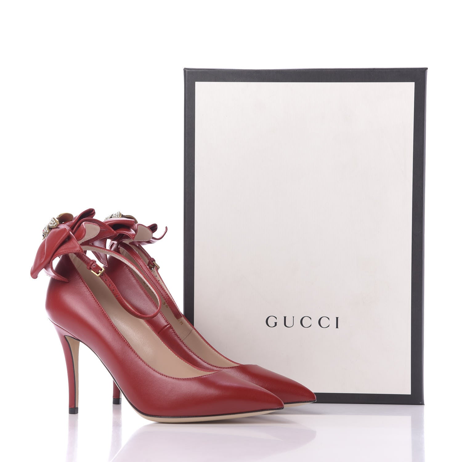 Gucci Nappa Queen Margaret Pumps 36 Hibiscus Red 10 of 10