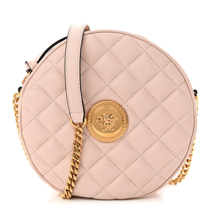 Versace Nappa Quilted La Medusa Round Camera Bag Light Pink 1 of 10